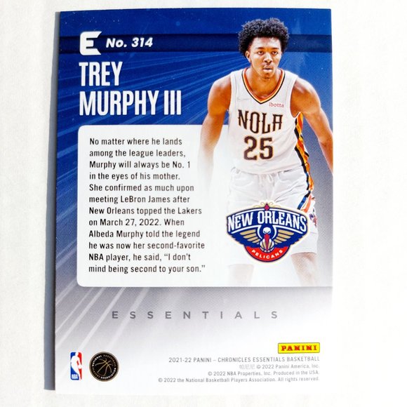 New Orleans Pelicans (Trey Murphy III) - BKBL [19_TM1] - Rookie Card (RC) - Picture 3 of 3